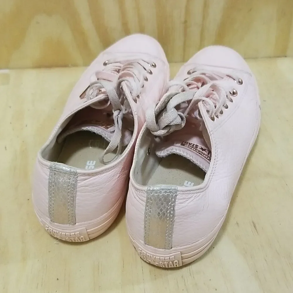 Converse Pink Leather Chuck Taylor Mens sz 9 Wmn's sz 11